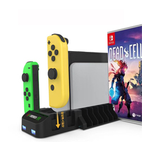 Station de charge GP-349 pour manettes NS, support de rangement pour cartes Joy-Con OLED N Switch, chargeur et support de disques