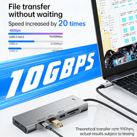 Station d'accueil USB-C de haute qualité et station d'accueil pour ordinateur portable 8 en 1, double hub USB-C pour ordinateur portable