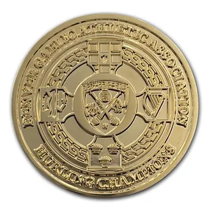 Fábrica chinesa sem MOQ Personalizado Brilhante Ouro 2D Moedas Metal Challenge Coin