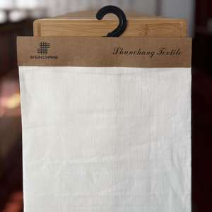 Tecido de Linho Liso 17s*21s/ 52*53/ 63'' Tecido de Linho Ecológico Não Tingido Tecido de Linho Natural Rústico - Product Image 3