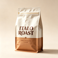 Pochette à café refermable mate de qualité alimentaire |   Sac refermable à fond plat personnalisable pour café, fraîcheur longue durée