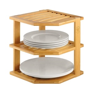 Organizador de Platos de Bambú Ecológico, Duradero y de Alta Calidad para Esquinas de Armarios y Estantes de Cocina, Venta al Por Mayor - Product Image 1