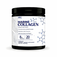 Poudre de collagène marin hydrolysé 8g, best-seller, halal, végétalien, pour éclaircir et illuminer la peau, avec vitamine C et MSM