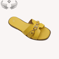 Sandales d'été pour femmes de haute qualité, à la mode, avec logo personnalisé, emballage inclus, prêtes à être expédiées, design tendance, pantoufles pour femmes