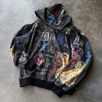 Sweat à capuche zippé haut de gamme personnalisé avec étiquette privée, 100 % coton, appliqué, écologique, coupe oversize, style hip-hop, marque de luxe, grandes tailles