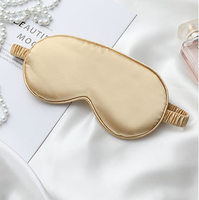 Masque de sommeil de luxe en satin de soie doux doré de marque privée à sublimation personnalisée avec pochette à cordon Kit pour le repos en avion