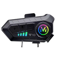 Casque de moto Bluetooth avec casque intégré, étanche, réduction du bruit, longue durée de vie de la batterie