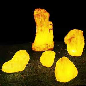 Lámpara de exterior estilo piedra natural brillante, impermeable, iluminación decorativa para césped, jardín y paisaje - Product Image 1