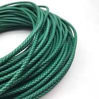 Odian Jewelry Cordon en cuir de vachette véritable 5mm 6mm Cordon en cuir vert foncé pour la fabrication de bracelets