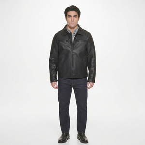 <b>Men</b> <b>Leather</b> <b>Jacket</b> With Collar Wholesale Low Price Best Quality Manufacture Unique Color <b>Leather</b> <b>jacket</b> for <b>men</b> - Product Image 1