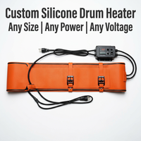 Chauffe-tambour de 55 gallons, bande chauffante en caoutchouc silicone, 1200W, 1300mm, chauffage électrique flexible