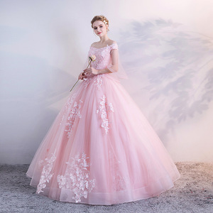 Pink Long Performance Dress Women Stage Solo Tutu Skirt Polyester Art Exam Attire Evening Gown Adult Size 12-17 - Product Image 2