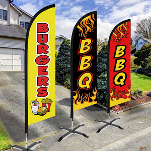 Bandera Publicitaria Personalizada con Impresión Digital para Negocios, Bandera de Poliéster Tipo Swooper para <span class=keywords><strong>Restaurante</strong></span>, Tienda de Pizza, Bandera de Playa sin Asta - Product Image 5