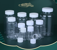 Vente en gros PET en plastique de 15ml 20ml 30ml flacon à pilules transparent avec bouchon à vis blanc