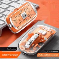 Mouse Transparan Nirkabel Tiga Mode Pengisap Magnetik Mouse Isi Ulang Bisu untuk Mouse Komputer Notebook PC Tablet