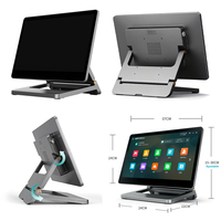 Sistema POS de Aluminio Negro con Pantalla Táctil WIFI BT de 15.6 Pulgadas, Terminal de Punto de Venta Todo en Uno, Máquina POS Android, Caja Registradora para Restaurante