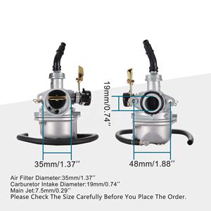 GOOFIT <span class=keywords><strong>Carburateur</strong></span> de moto PZ19 avec câble de filtre à air starter pour <span class=keywords><strong>50cc</strong></span> 70cc 90cc 110cc 125cc ATV <span class=keywords><strong>chinois</strong></span> <span class=keywords><strong>Quad</strong></span> Go-kart - Product Image 2