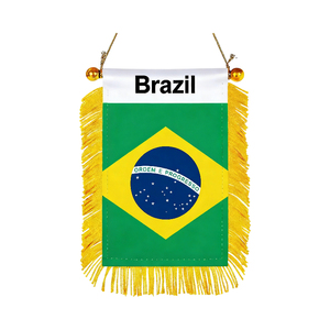 Venta Directa de Fábrica, Bandera Nacional Africana Rectangular de Poliéster Satinado, Pequeña, de Doble Cara, con Borlas y Ventosa para Coche - Product Image 2