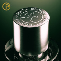 Capuchon de parfum sur mesure en alliage de zinc pour emballage de flacon cosmétique en verre, bouchon de parfum Zamac haut de gamme avec logo personnalisé, fermeture métallique pour flacon.