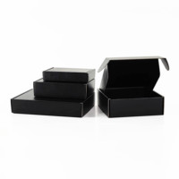 Caja corrugada de papel de impresión de nuevo diseño, envío por correo personalizado, caja negra, embalaje de ropa