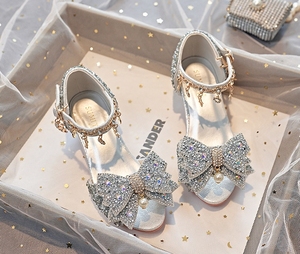 Nuove <span class=keywords><strong>Scarpe</strong></span> <span class=keywords><strong>da</strong></span> Principessa <span class=keywords><strong>con</strong></span> Tacco Alto e Cristalli per Bambine, Sandali per Esibizioni Scolastiche per Bambini di Media e Grande Taglia, <span class=keywords><strong>Scarpe</strong></span> <span class=keywords><strong>da</strong></span> Ragazza - Product Image 2