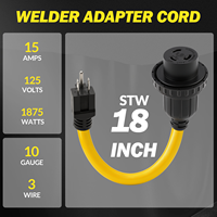 Câble adaptateur d'alimentation pour soudeuse STW de 18 pouces, calibre 10, avec prise NEMA 5-15P vers prise L5-30R, pour transfert de courant vers générateur