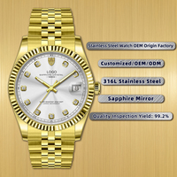 Reloj de Lujo para Hombre, Diseño Simple y Antiguo, Movimiento de Cuarzo CITIZEN, Acero Inoxidable 304/316, Cristal de Zafiro, Resistente al Agua
