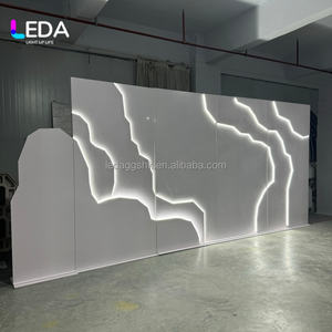 LEDA Custom Wedding Hall Stage Decoration White Wedding <b>Backdrop</b> <b>with</b> Light Acrylic <b>Backdrop</b> <b>Stand</b> for Events Decor - Product Image 6