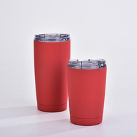 BORGE Tasse de voyage isotherme en acier inoxydable à double paroi de 350 ml avec paille