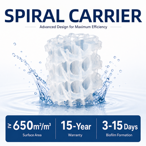 Support biologique Aquawise Type Spirale MBBR en HDPE vierge pour le traitement des eaux en aquaculture RAS - Product Image 6