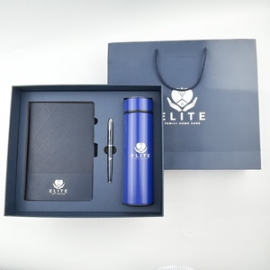 Wholesale Personalized Luxury Leather A5 <b>Notebook</b> Pen Stainless Steel Water Bottle Corporate Business Gifts Box <b>Set</b> Embossed - Product Image 3