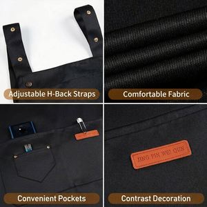 New Style Canvas Sleeveless Waterproof Oilproof <b>Kitchen</b> <b>Aprons</b> for Cooking Work Gardening Restaurants Custom Logo Printing Food - Product Image 2