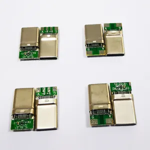 PCB USC Type C Female Jack With 5.1K Resistors For PD Custom USB-C Type-C MALE Plug Connector