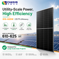 Panneaux photovoltaïques bifaciaux en verre double de type N TOPCon AIKO 610-625W entièrement noirs, demi-cellules, 23,7 % d'efficacité, pour usage commercial et utilitaire