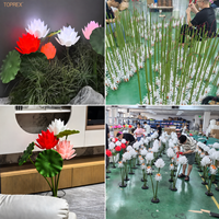 Lampes de jardin LED en forme de lotus à pétales mobiles, IP65, pour hôtels, complexes hôteliers, projets de décoration paysagère extérieure