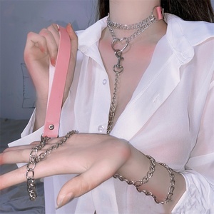 <span class=keywords><strong>Collier</strong></span> ras-du-cou en cuir style punk gothique amusant avec <span class=keywords><strong>laisse</strong></span>, <span class=keywords><strong>collier</strong></span> de soumission avec corde, accessoires de cosplay <span class=keywords><strong>pour</strong></span> femmes - Product Image 2