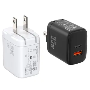 Colokan AS pengisi daya 35w Port Ganda PD pengisi daya dinding USB Tipe C adaptor daya