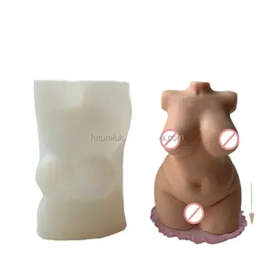 Molde de silicone para meninas 3d, arte sensual, forma descoberta, forma de cera perfumada, corpo humano, silicone, molde da vela