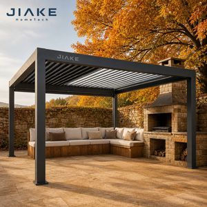 ศาลาอลูมิเนียม Jiake Country 6063-T5 พร้อมหลังคาบานเกล็ดปรับไฟฟ้า สำหรับใช้ในสวนหลังบ้าน ลานบ้าน ระเบียง ศาลาพักผ่อน - Product Image 1