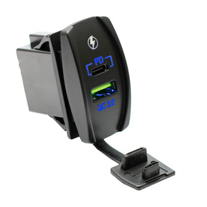 Cargador USB Tipo C QC3.0, 12V 24V, Carga Rápida, Interruptor de Palanca, Panel USB con Interruptor de Palanca, Puerto de Carga - Product Image 1