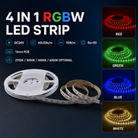 Bande lumineuse LED SMD 5050 RGBW 24V 4 en 1 60 LED/m, CRI élevé, ruban flexible pour éclairage décoratif domestique et commercial