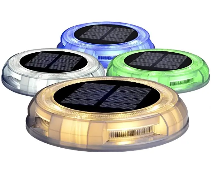 Eshine Waterproof Night Safety Disc Powered LED Garden Lights Sidewalk Outdoor Landscape Solar Ground Lights