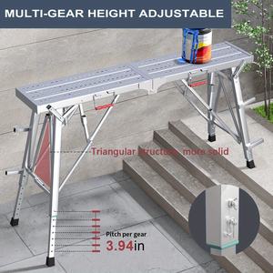 Perancah Platform Kerja Lipat yang Dapat Disesuaikan dan Kuat  Tangga Besi dengan Daya Dukung Ekstra Besar  Platform Pengangkat untuk Dekorasi Rumah - Product Image 4