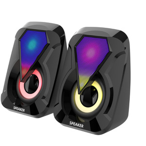 ลำโพงเกมมิ่ง 2.0 ขับเคลื่อนด้วย USB ไฟ LED สีสันสดใส สำหรับคอมพิวเตอร์ตั้งโต๊ะและแล็ปท็อป ระบบเสียงสเตอริโอ - Product Image 2