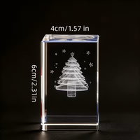 Cubo de Cristal K9 Personalizado con Grabado Láser, Recuerdo de Navidad con Diseño Personalizado