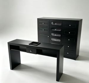 Nail Salon Station Set Black Manicure <b>Desk</b> <b>Large</b> Storage Drawer Cabinet for Beauty Spa - Product Image 3