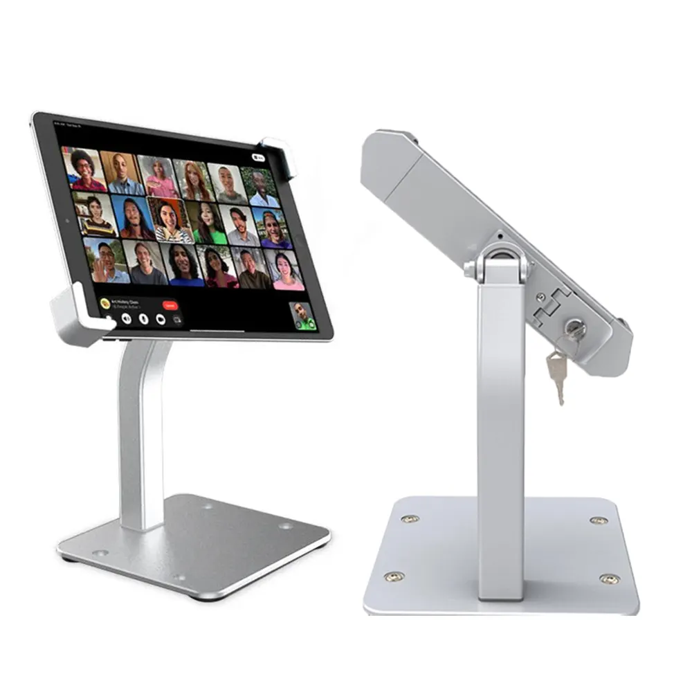 Liga de alumínio Antifurto Suporte Rotativo Desktop Tablet Stand Segurança Anti Roubo Mesa Tablet PC Stand Tablet Holder com Bloqueio