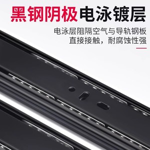 Baolian Drawer Slide 3-Section Soft Closing Buffer Track Cabinet Guide Rail Storage Closet Use - Product Image 4