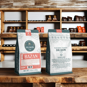 กาแฟโรบัสต้า อาราบิก้า เบลนด์ รสขม มีคาเฟอีน 250 กรัม/ถุง บรรจุภัณฑ์แบบถุงใหญ่ ดาลาคอน รับผลิตแบบ OEM ODM กาแฟเวียดนาม คั่วแบบเฟรนช์โรสต์ พรีเมียม บดละเอียด ความชื้น 5% - Product Image 2