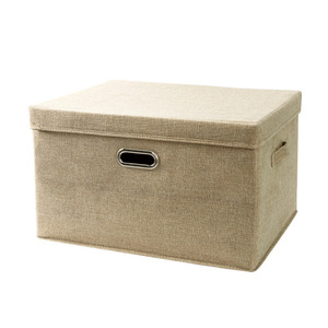 Cloth Wardrobe Storage Box With Lid Large Size Foldable Rectangle Beige And Gray Clothing Organizer - Product Image 4